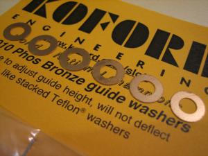 Koford Guide washers, .010" thick, phosphor bronze. 6 pieces per package
