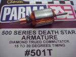 Parma 500 series Death Star 16D armature, 70t30,  diamond trued commutator, 15 to 20 degree timing