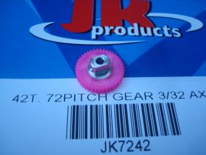JK polymer spur gear for 3/32" axle 42T 72P