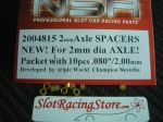 NSR 2mm axle spacers, .080" thickness, brass, 10 pcs