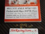NSR 3/32" axle spacers, .010" thickness, brass, 10 pcs