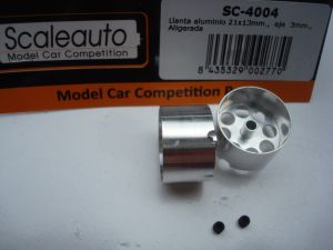 Scaleauto hubs “Lightweight“ design 21mm x 13mm, for 3mm axle, M3 screws