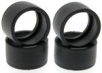 Scaleauto zero grip rubber tires for 1/32" front hubs. Ext. Diameter:16 mm, Int. Diameter:14 mm,Width:8,5mm, (pk of 4)
