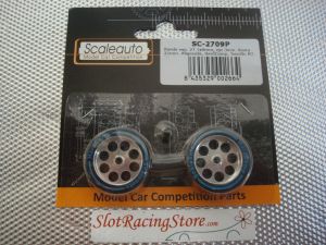 Scaleauto aluminium wheels for 3mm axle with Hardcomp sponge tyres 27.5x8mm, rims diameter: 21mm