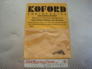 Koford gold billet hollow set screws 4-40 x 3/32" (12 screws per pack)