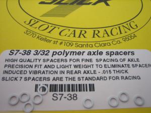 Slick-7 .016" thick aluminium axle spacers for 3/32" axle