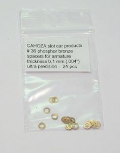 Cahoza spessori per indotti in bronzo fosforoso da 0,10mm ( confezione da 24 pezzi)