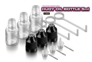 Hudy oil bottle, nose, steel needle and safety lock, each 5ml (3 pcs)