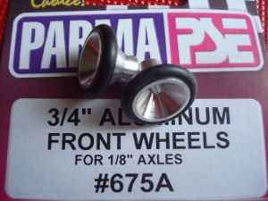 Parma 3/4" aluminium front wheels for 1/8" axles