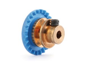 NSR 24 teeth in line gear for 3/32" axle, bronze hub, blue, for NSR 5,5mm pinions