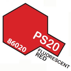 Tamiya PS20 vernice spray per policarbonato, 100ml, fluorescent red