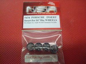 NSR inserti ruote per cerchi modelli Porsche classic 908 and 917, per cerchi 16mm, neri ( 4 pezzi)
