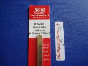 K&S brass strip, size: 0.064 X 1/4 X 12 ( 1,62mm x  6,35mm x 30,5cm) , 1 pz