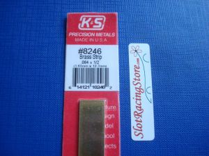 K&S brass strip, size: 0.064 X 1/2 X 12 ( 1,62mm x  12,7mm x 30,5cm) , 1 pz