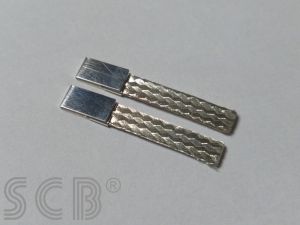 SCB braids Super Thin, material: copper silver plated, measurements: 4,60mm x 0,50mm x 28mm, 5 pairs