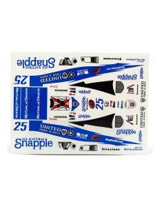 JK adesivi in scala 1/24 per carrozzeria Indycar, Team Andretti Snapple #25