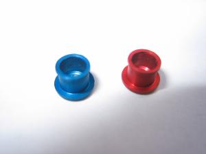 Cahoza aluminium spring posts for 5 coil springs. Red-blue