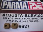 Parma 3/32" adjustable flanged oilites for Flex 2,3, & 5 chassis