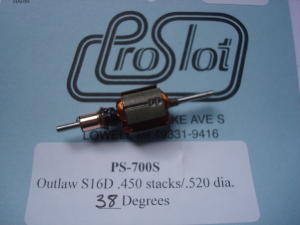 ProSlot Outlaw S16D armature, .450" stacks, .520" diameter, 38 degree timing