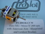 ProSlot Euro MK1 motor with Puppy Dog arm, CCW, 47.00 rpm