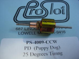 ProSlot indotto "PD" Puppy Dog,con rotazione per NSR Mosler,  80t31g,  anticipo 25 gradi