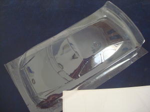 JK 1/24 Dodge stock car clear body, 4.0" wheelbase, .007" thick , with mask