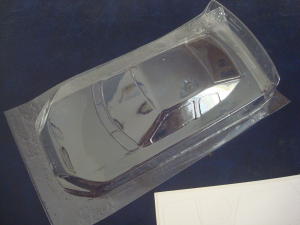 JK 1/24 Chevy stock car clear body, 4.0" wheelbase, .007" thick, with mask