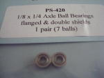 ProSlot 1/8" ball berarings, flanged and double shields, 7 balls (pr)