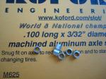 Koford .100" (2,54mm) x 3/32" aluminium axle spacers , (6 per package)