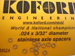 Koford spessori assale 3/32" in alluminio da .024" (0,63mm), (12 per confezione)